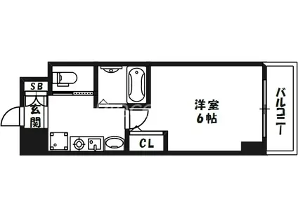 ラナップスクエア同心2(1K/4階)の間取り写真