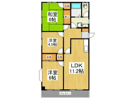 ヴェルアージュ(3LDK/1階)の間取り写真