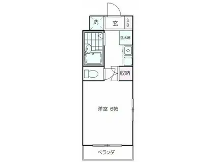 アジュール松原(ワンルーム/3階)の間取り写真