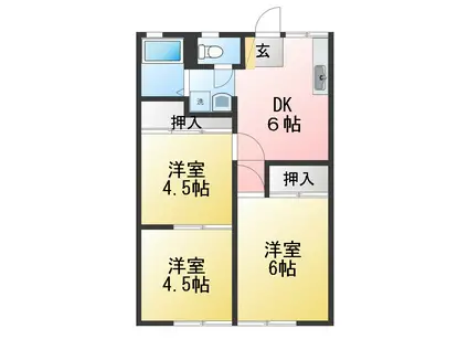 イワモトハイツ(3DK/1階)の間取り写真