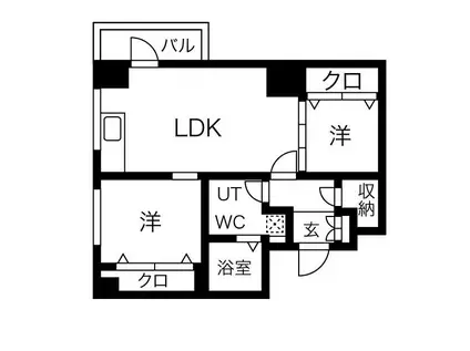 TIME SHARING大岡山(2LDK/2階)の間取り写真