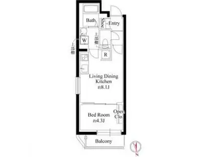 CASA PIAZZA 二子玉川(1LDK/3階)の間取り写真