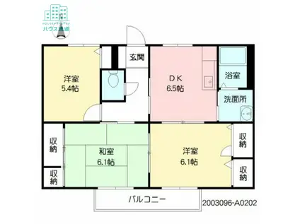 ヴィラ清泉A(3DK/2階)の間取り写真