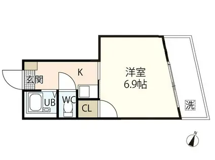 ダイヤレジデンス五日市(1K/3階)の間取り写真