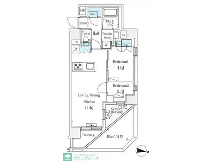 ラティエラ中野新井(2LDK/5階)の間取り写真