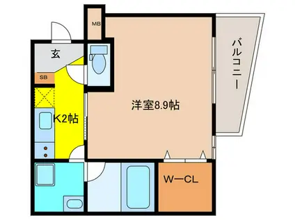 アルベロ石橋(1K/4階)の間取り写真