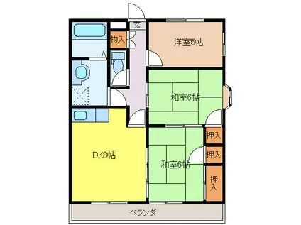 平泉スクールマンション(3DK/2階)の間取り写真