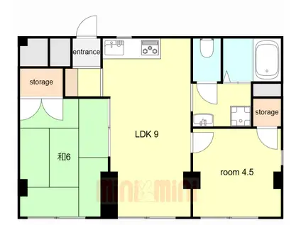 ハイツ北町(2LDK/2階)の間取り写真