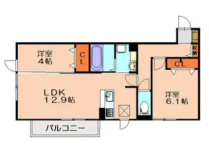 D-ROOM原町(2LDK/2階)の間取り写真