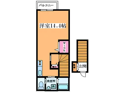 コーヴォベラフェスタ(ワンルーム/2階)の間取り写真