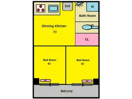 早稲田ビル(2DK/5階)の間取り写真