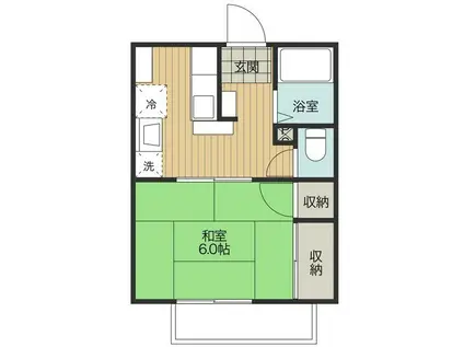 コスモIII(1K/1階)の間取り写真