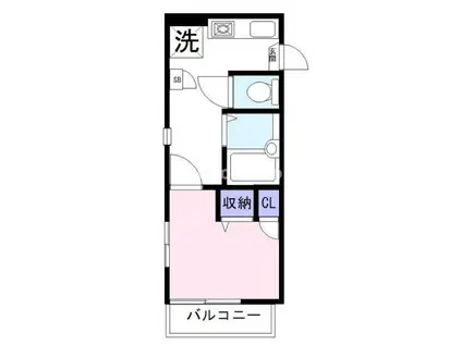 Kハイツ(1K/2階)の間取り写真