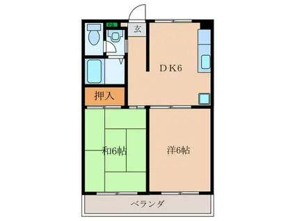 メゾン八条(2DK/4階)の間取り写真