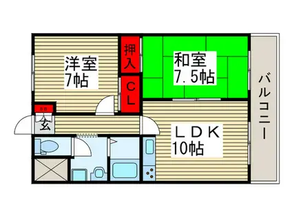 ルミエール(2LDK/2階)の間取り写真