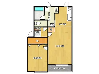 ALPHAII(1LDK/3階)の間取り写真
