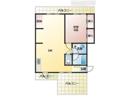 MATUMOMENT桜井(1LDK/3階)の間取り写真