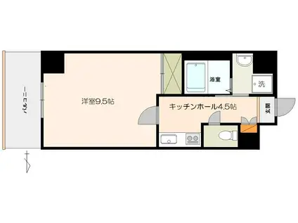 8階建マンション アスティムII(1K/7階)の間取り写真