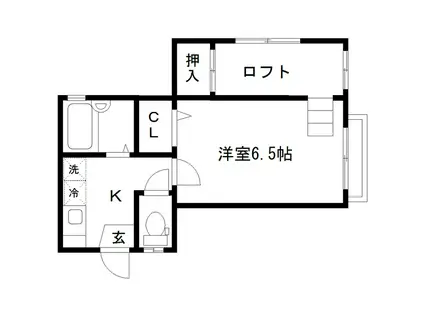 メゾン・ファッシル(1K/1階)の間取り写真