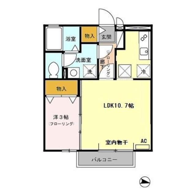 マーメゾンM(1LDK/1階)の間取り写真