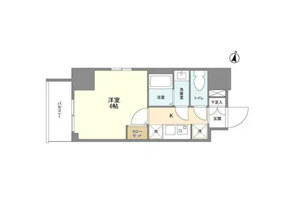 インペリアルフラット武蔵小山(1K/10階)の間取り写真