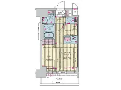 プレサンス桜山駅前アフォード(1LDK/2階)の間取り写真