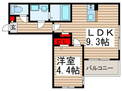 LULU MALU 1(1LDK/1階)の間取り写真