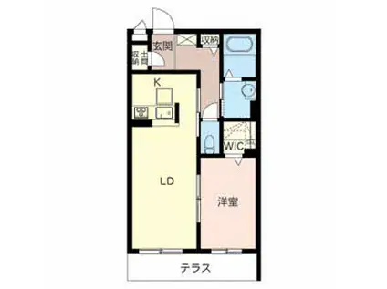 サザンクロス II(1LDK/1階)の間取り写真