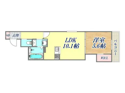 YOUMAISON立花(1LDK/3階)の間取り写真