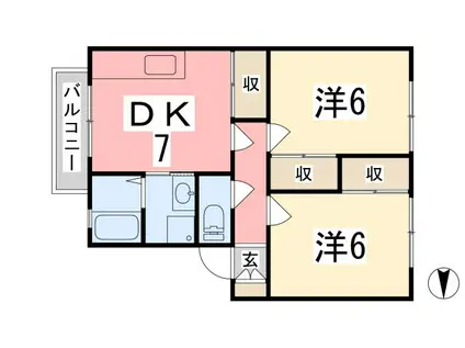 蒲田SOLSTEGE(2DK/1階)の間取り写真