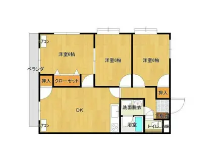 シティーガーデン五軒家(3LDK/2階)の間取り写真