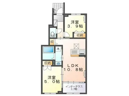 グランフォンテーヌ3(2LDK/1階)の間取り写真