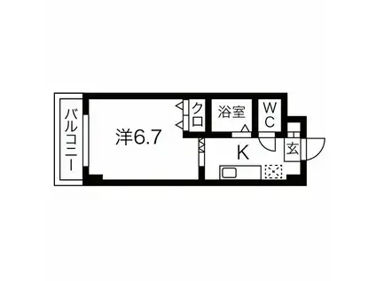 セゾンドアマノ(1K/3階)の間取り写真