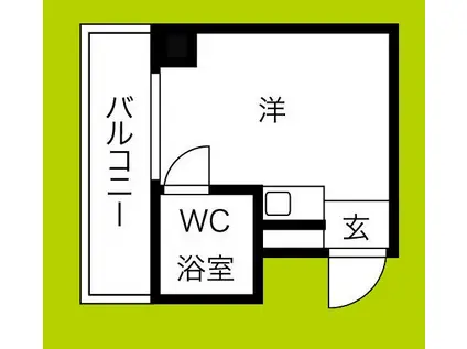 ソシオリバーハイツ(ワンルーム/4階)の間取り写真