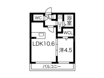 クラウド東札幌(1LDK/4階)の間取り写真