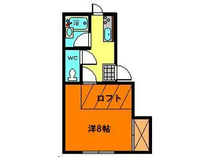 レジデンスS(1K/2階)の間取り写真