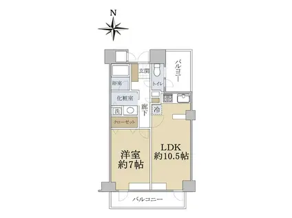 エステート左門(1LDK/4階)の間取り写真