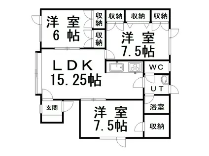 ビラ文苑館(3LDK/1階)の間取り写真