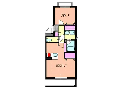 アール・グレイ(1LDK/3階)の間取り写真
