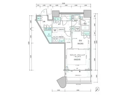 パークタワー勝どきサウス(1LDK/17階)の間取り写真