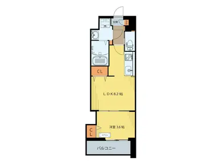 シェルグランデ椌木通(1LDK/11階)の間取り写真