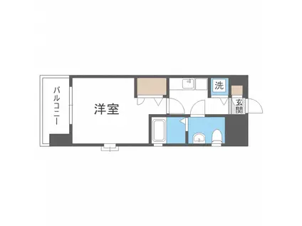 ピュアドームパークサイド大濠(1K/7階)の間取り写真