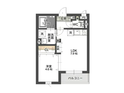 STATE OF THE ART伊那(1LDK/3階)の間取り写真