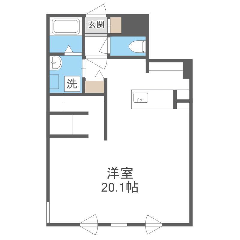 ピオネロ月寒(1LDK/2階)の間取り写真