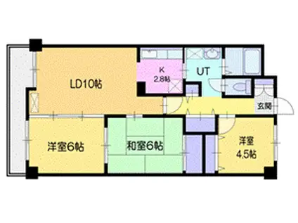 小樽グランドパレス(3LDK/8階)の間取り写真