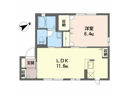 ラックフィールド(1LDK/1階)の間取り写真