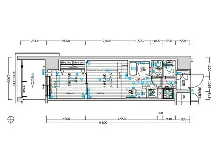 プロヴィスタ京都西院(1DK/9階)の間取り写真