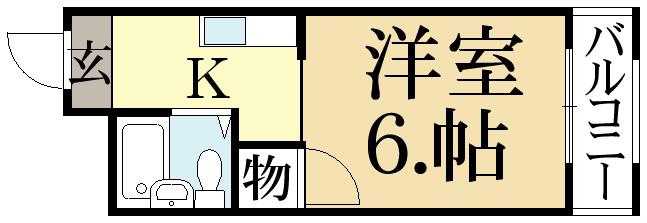 コルザ河村(1K/3階)の間取り写真