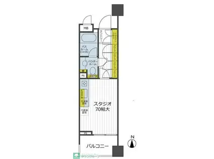 クオリア恵比寿イースト(ワンルーム/6階)の間取り写真