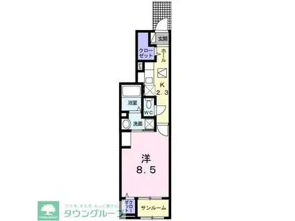 ルミナーレ II(1K/1階)の間取り写真